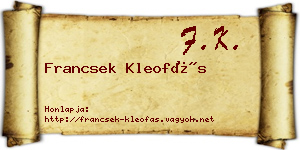 Francsek Kleofás névjegykártya